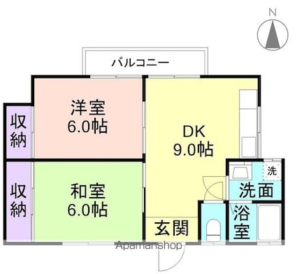 和歌山県和歌山市上野[2DK/51.98m2]の間取図