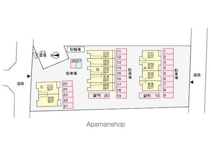 ゆりの木・ⅤＢ[1LDK/44.97m2]の配置図
