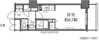 ＨＦ駒沢公園レジデンスＴＯＷＥＲ[1R/25.05m2]の間取図