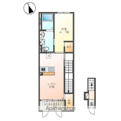 アメニティ・ハイツ[1LDK/38.8m2]の間取図
