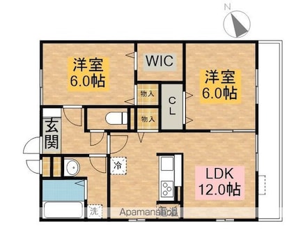 リードオッツ　Ⅱ棟[2LDK/60.06m2]の間取図