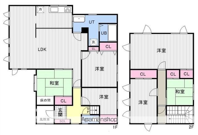 札幌市東西線 宮の沢駅 徒歩25分 2階建 築49年の間取り写真