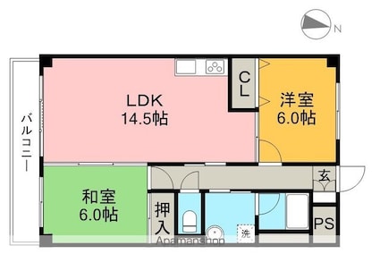 リップルガーデンⅠ[2LDK/57m2]の間取図