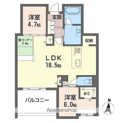 ルポ　マノワール[2LDK/70.33m2]の間取図