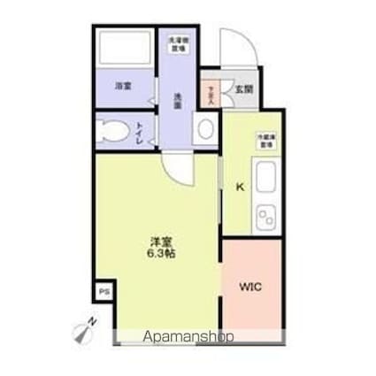 Ｃａｓａ　Ｓｕｒ[1K/25.46m2]の間取図