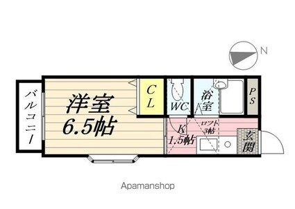 ヴィルドリオンⅡ[1K/18m2]の間取図
