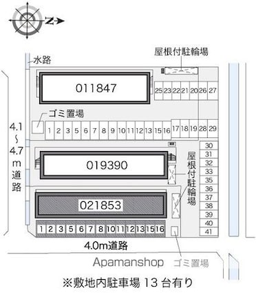 レオパレスユアーズⅢ[1K/26.08m2]の配置図