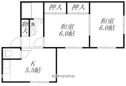 葵ハイツⅡ[2K/39m2]の間取図