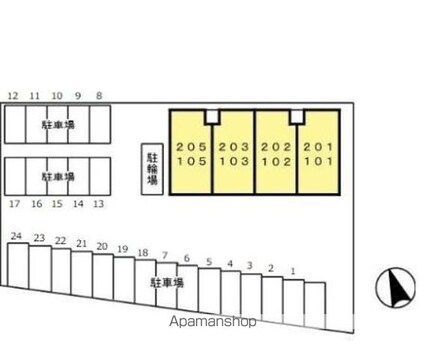 サン・アドヴァンス[2DK/45.39m2]の配置図