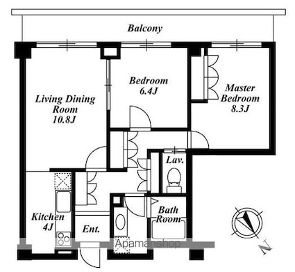 ガーデン渋谷氷川[2LDK/71.54m2]の間取図