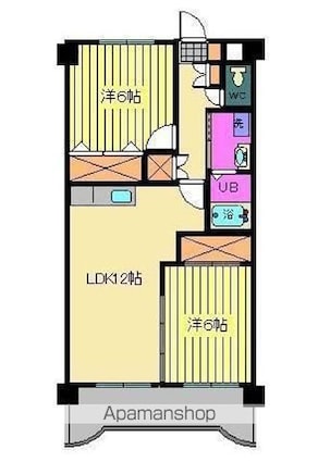 秀和ココペリ[2LDK/54.07m2]の間取図