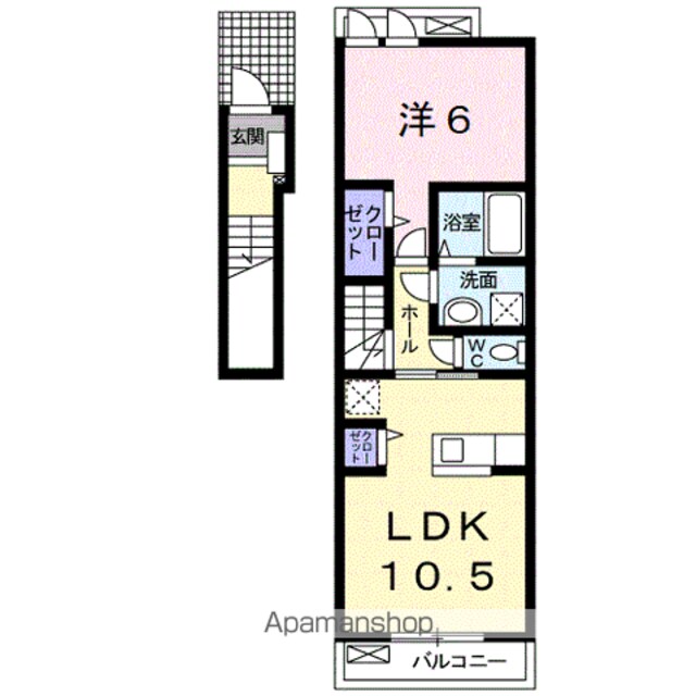 ブリランテ[1LDK/45.07m2]の間取図