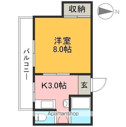 サンコーポⅡ[1K/28m2]の間取図