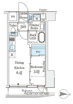 イプセ押上[1DK/25.32m2]の間取図