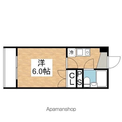 ワキタハイツ[1K/20.15m2]の間取図