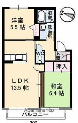 広島県広島市佐伯区五日市中央７丁目[2LDK/56.42m2]の間取図