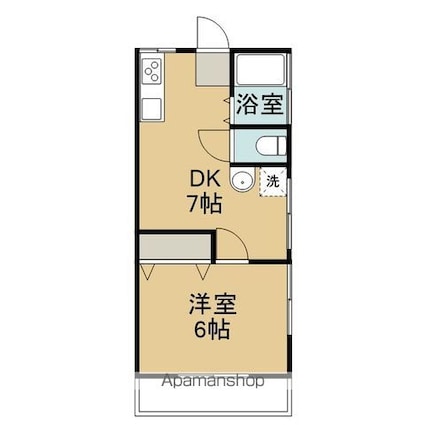 前島コーポ[1DK/29.7m2]の間取図