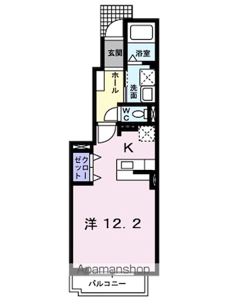 ベル・オーブＣ[1R/32.9m2]の間取図