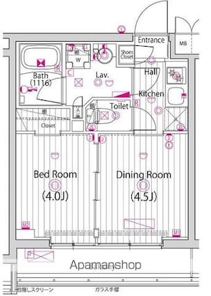東京都練馬区豊玉中３丁目[1DK/25.88m2]の間取図