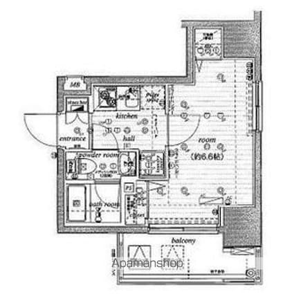 ヴェルステージ池袋[1K/21.99m2]の間取図