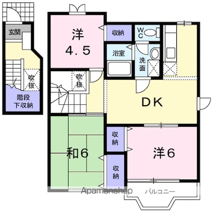 オーチャード手城[3DK/65.57m2]の間取図