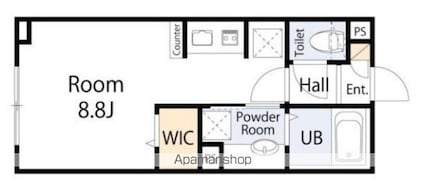 ｓｋｙｅ３桜新町[1R/24.32m2]の間取図