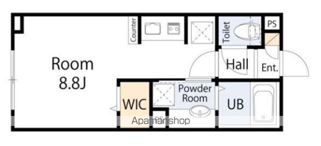 ｓｋｙｅ３桜新町[1R/24.32m2]の間取図