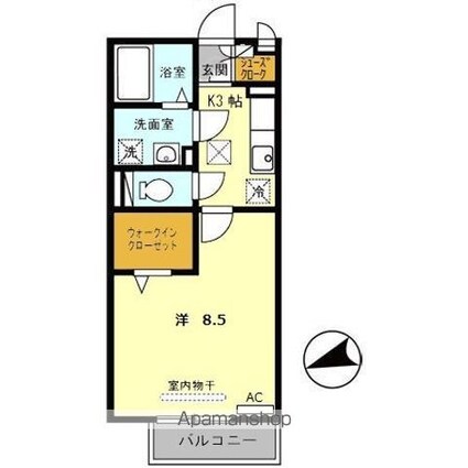 グランシャリオ[1K/30.03m2]の間取図