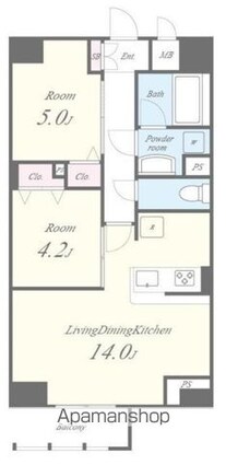 ＪＰＴ　ＲＥＳＩＤＥＮＳＥ[2LDK/53.72m2]の間取図