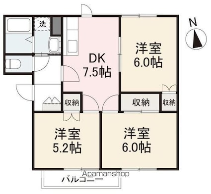 香川県高松市松縄町[3DK/55.06m2]の間取図