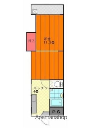 第７みのりハイツ愛光[1K/29.07m2]の間取図