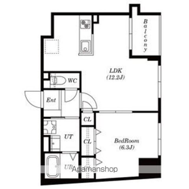 ステーションフロント浅草[1LDK/43.36m2]の間取図
