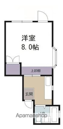 パークフラット[1K/22.43m2]の間取図