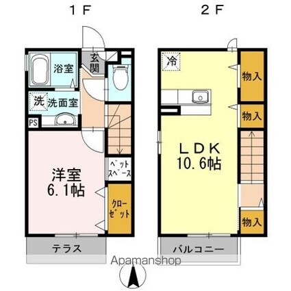 シャルマン[1LDK/47.19m2]の間取図