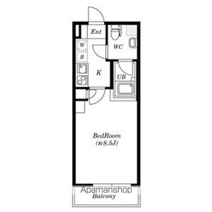 ＤーＳｑｕａｒｅ千歳船橋[1K/25m2]の間取図