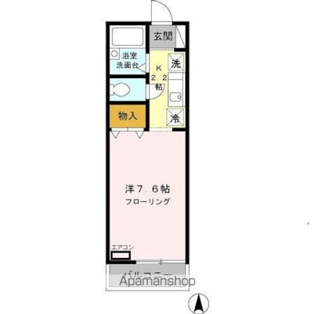 ヴィラ・ファミーユ　Ｂ[1K/22.52m2]の間取図