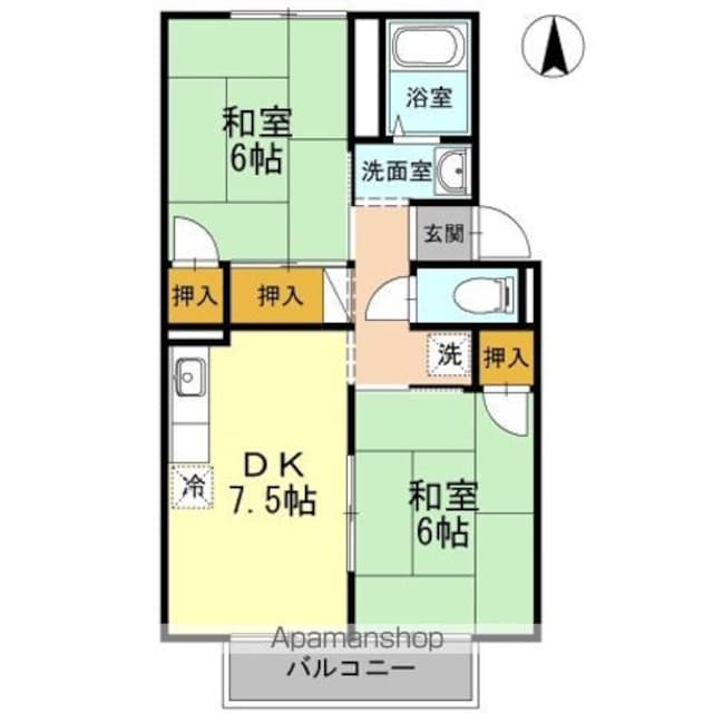 タウン妹尾[2DK/46.03m2]の間取図