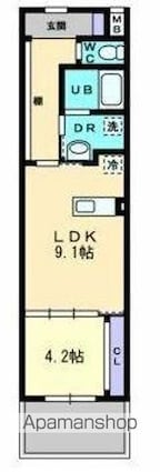 リンヒナーノｈ[1LDK/38.61m2]の間取図