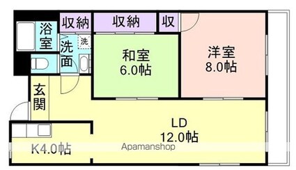 プレゼンス西浜[2LDK/62m2]の間取図