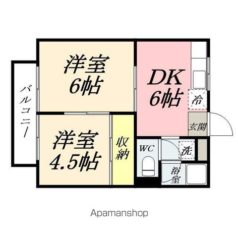 コーポ操扇山の間取り写真