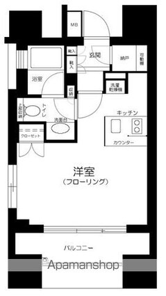 クオリア神南フラッツ[1R/27.86m2]の間取図