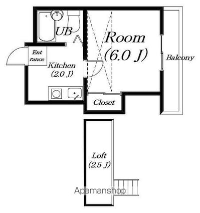 レオパレス大津[1K/21.4m2]の間取図
