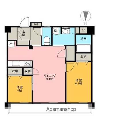 東京都北区滝野川３丁目[2LDK/53.2m2]の間取図