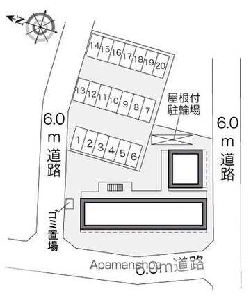 レオパレス蘇我加藤Ⅲ[1K/19.87m2]の配置図