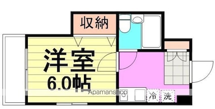 カームハイツ銀杏町[1K/19.3m2]の間取図