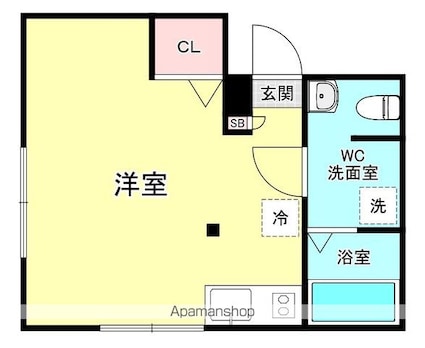 リヴェールつばさ[1R/22.11m2]の間取図