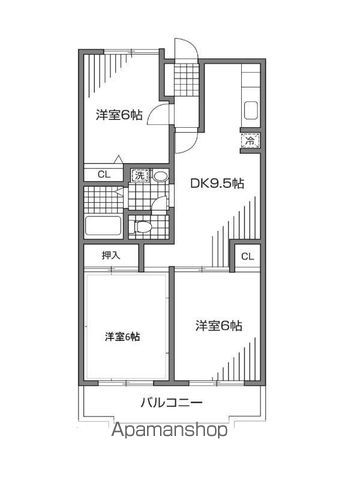 【杉並区宮前のマンションの間取り】