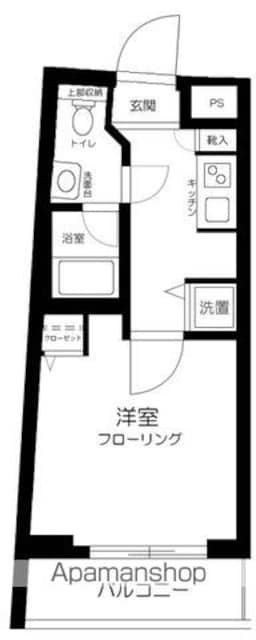 東京都新宿区二十騎町[1K/20.84m2]の間取図