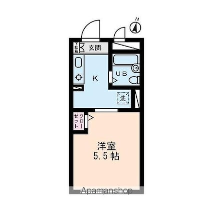 コーポ中山[1K/16.14m2]の間取図