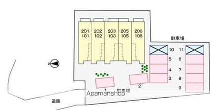 メゾン　ド　ロベリア[1K/32.9m2]の配置図